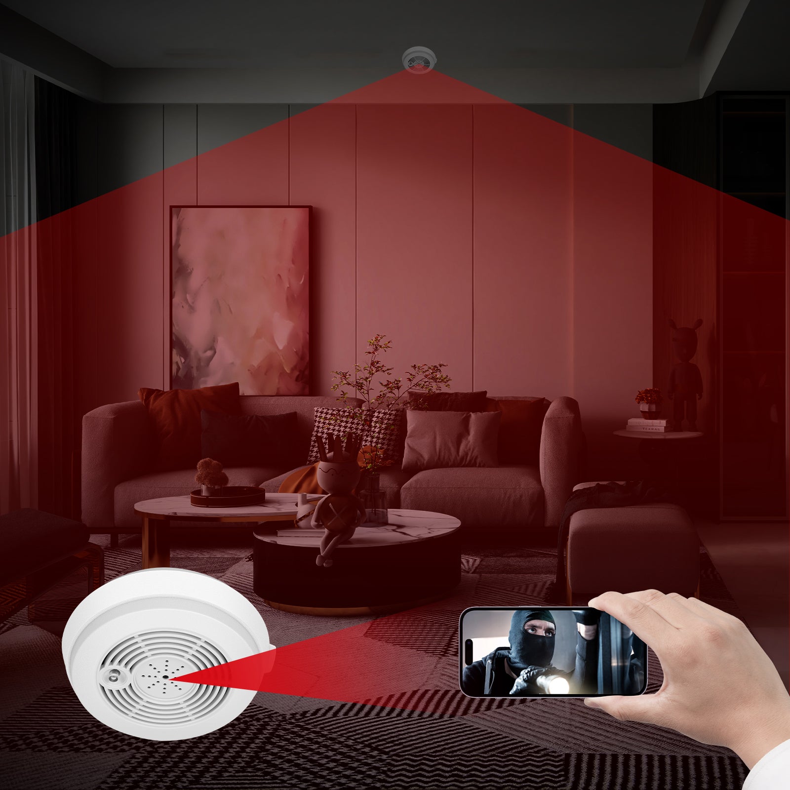 QZT SC02 WiFi Hidden Spy Camera 1080P Smoke Detector Camera