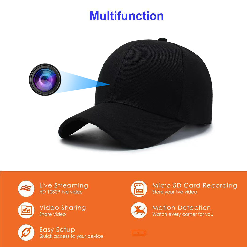 QZT 4K HD 1080P Wireless WIFI Spy Hat Camera Cap Small Video Recorder Hidden CAM