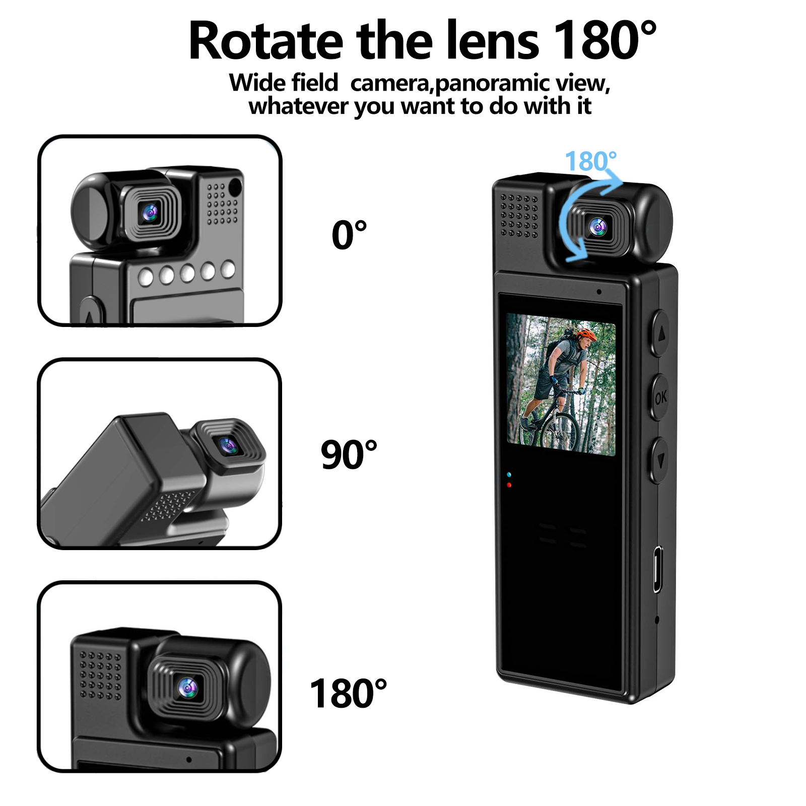 Body Worn Camera 1080P HD with Infrared Night Vision & Noise Filtering Wearable Security Camcorder Clip-On 1.3" Full Color Screen for Law Enforcement