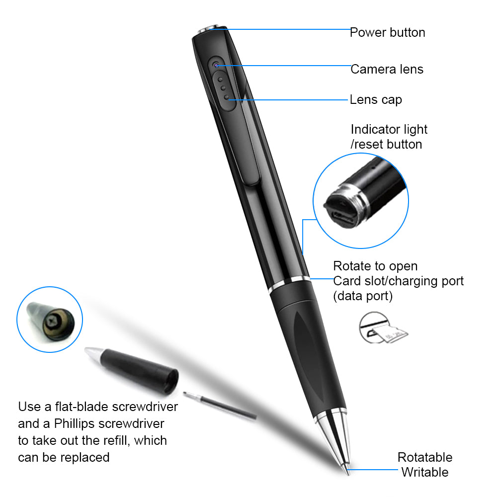 Mini stylo caméra sans fil A57 Wifi à un bouton, enregistrement rapide 