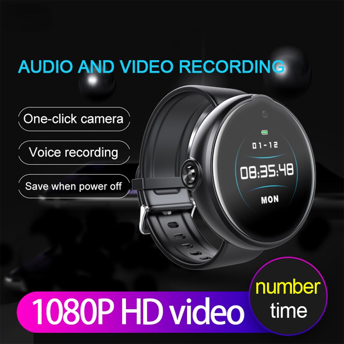 V10 Clip montre numérique conception 1080P caméra HD enregistrement vocal vidéo 