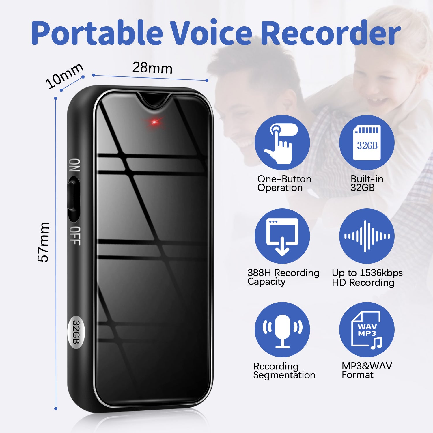 L17 Portable Magnetic Voice Recorder with Voice Activation