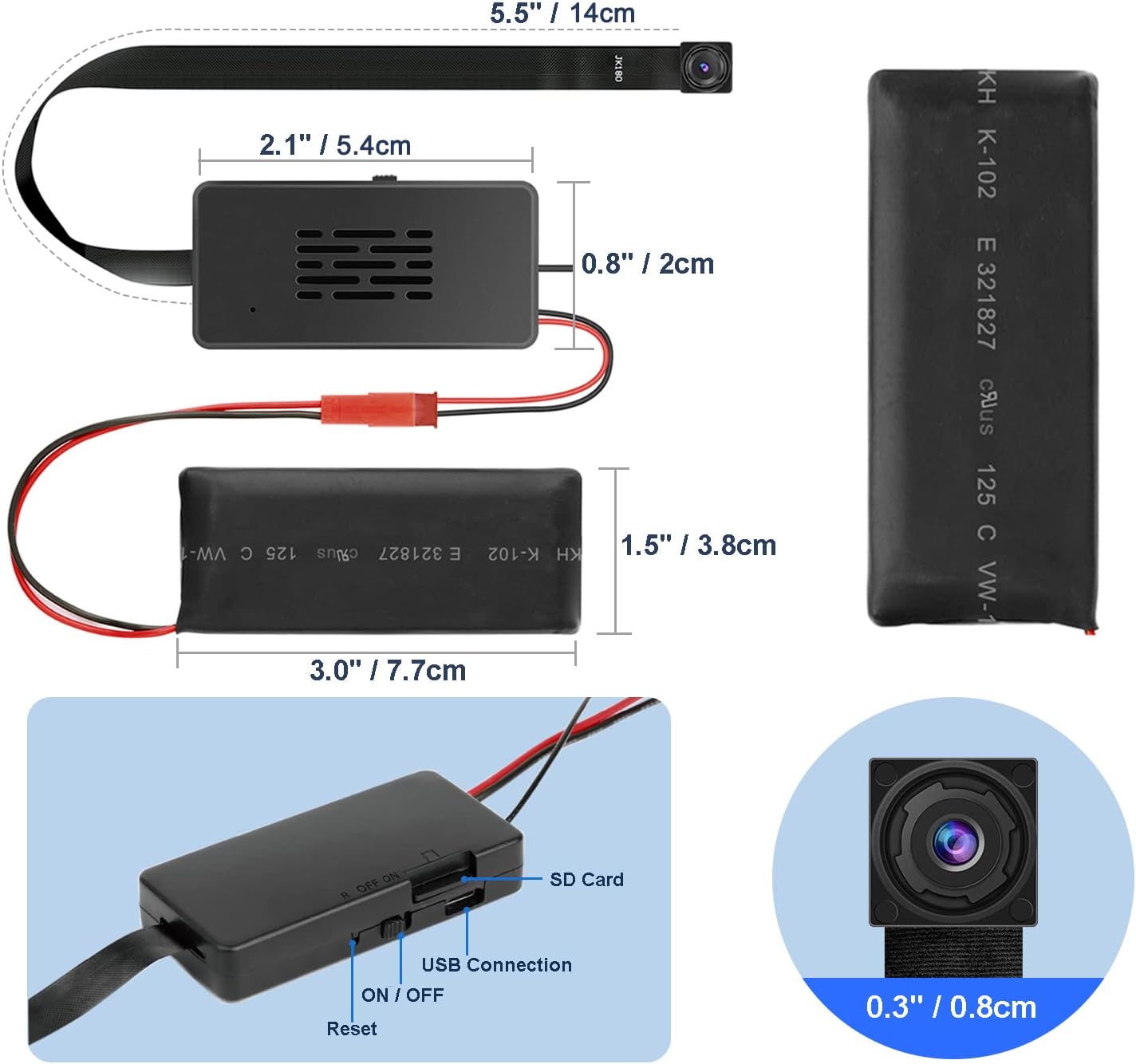 QZT C10 détection de mouvement Vision nocturne caméra de Module espion caché 