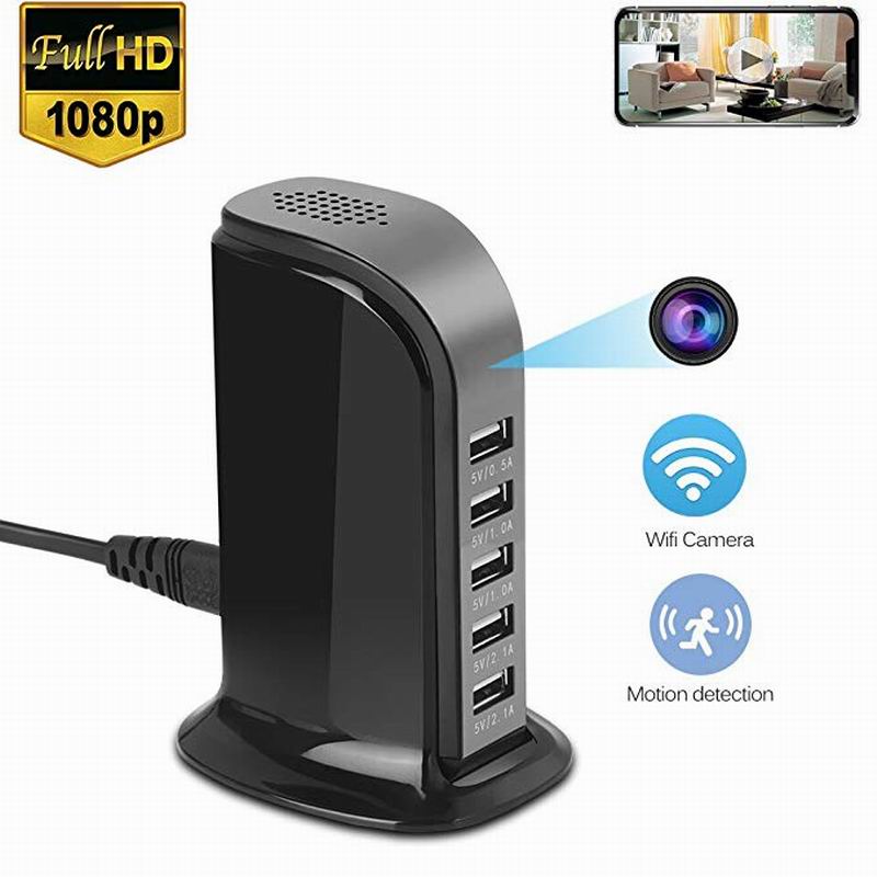 QZT WiFi Spy Caméra Cachée Chargeur Mini Chargeur Caméra 