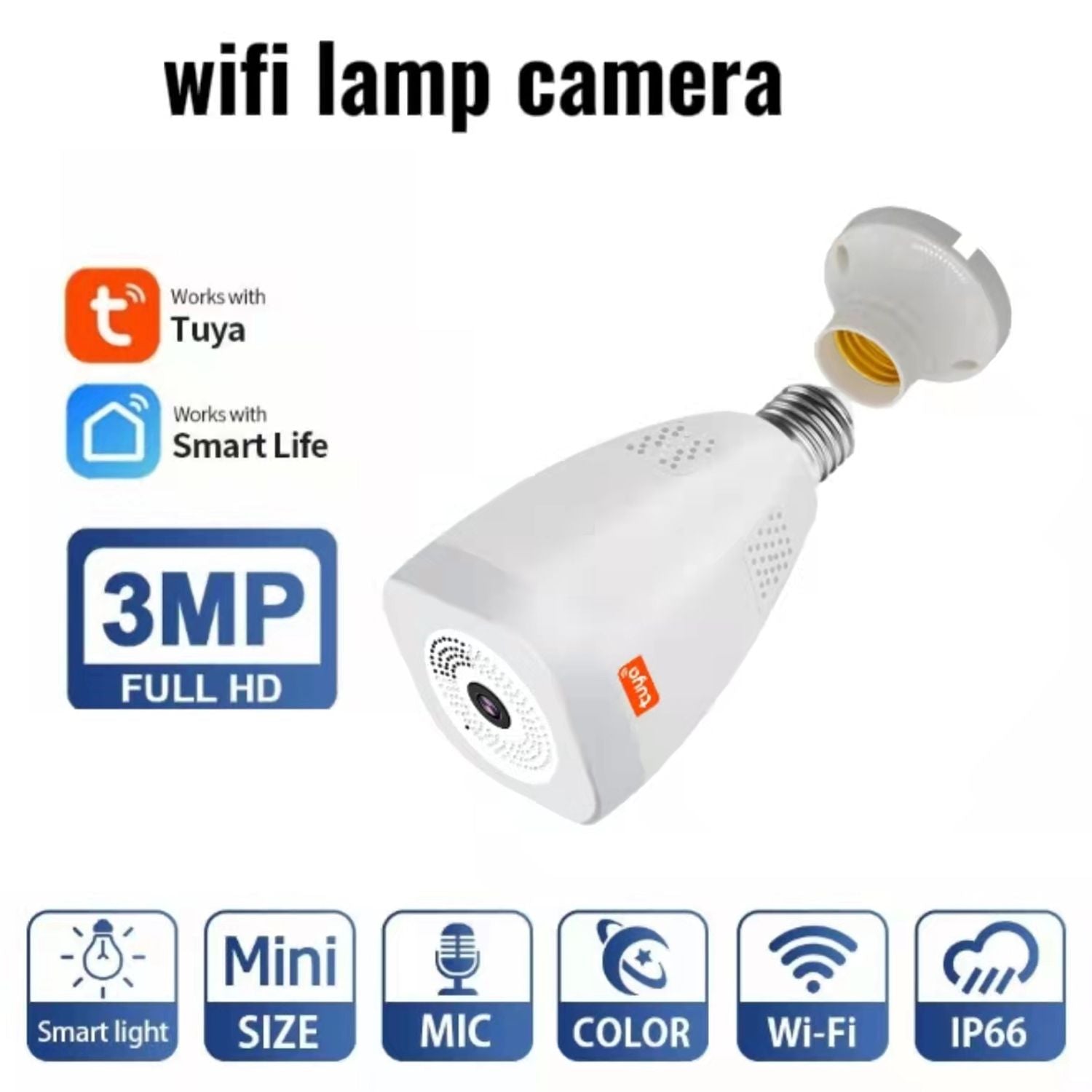 QZT E14 HD 1080P Security Camera WiFi Light Bulb Indoor Baby Monitor IP