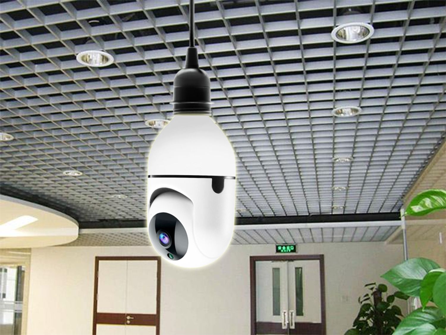 QTZ E27 Vision nocturne WIFI ou caméra de vidéosurveillance de sécurité vidéo sans fil IP 