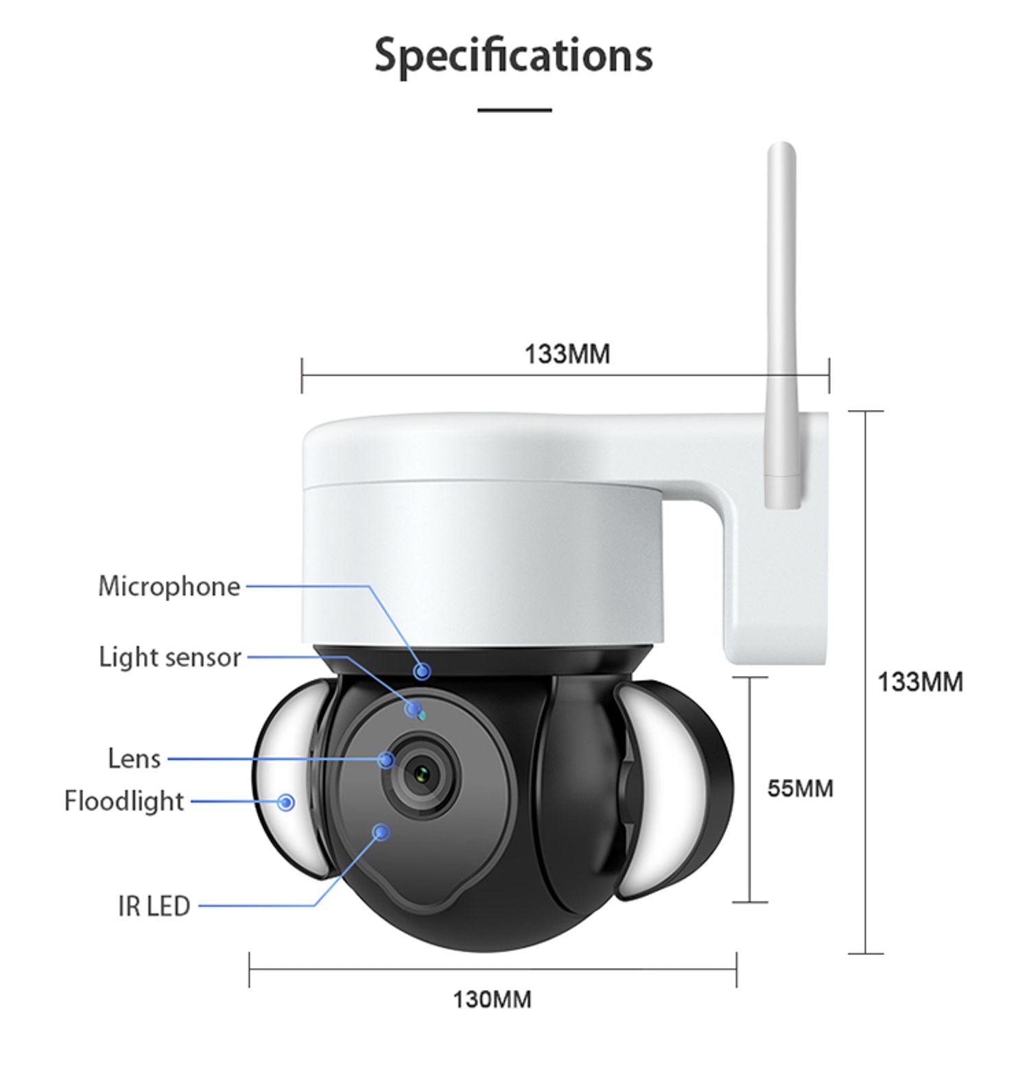 QTZ HH01 caméra WIFI HD Pixel noir surveillance de sécurité de Vision nocturne multifonctionnelle 