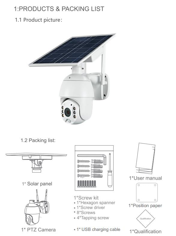 Nouveauté S10 étanche 1080P enregistreur vidéo Vision nocturne intelligente alerte d'énergie solaire wifi caméra ptz 