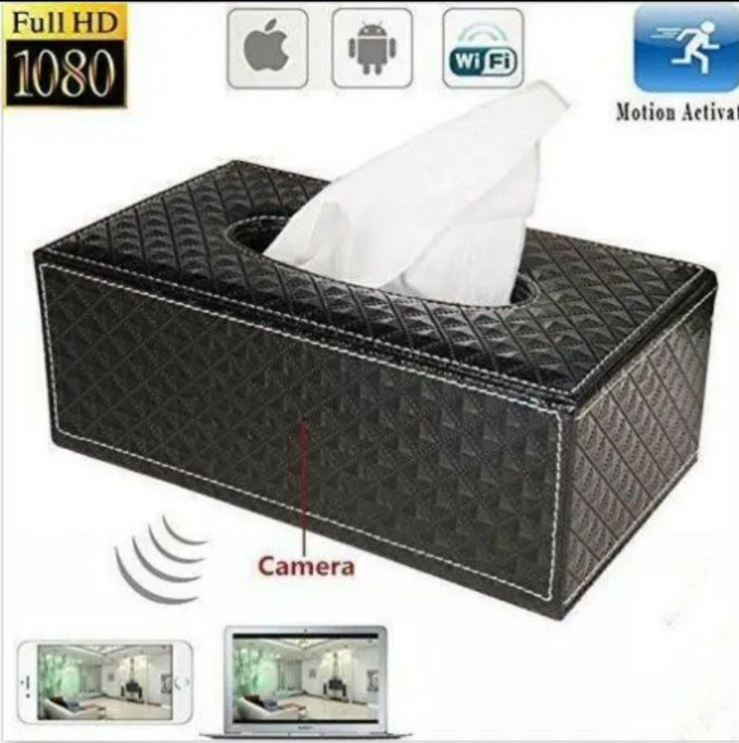 QZT WiFi Tissue Box spy hidden mini Camera 1080p Full HD