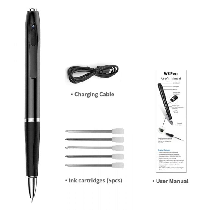 Caméra cachée portable avec stylo QZT W8 