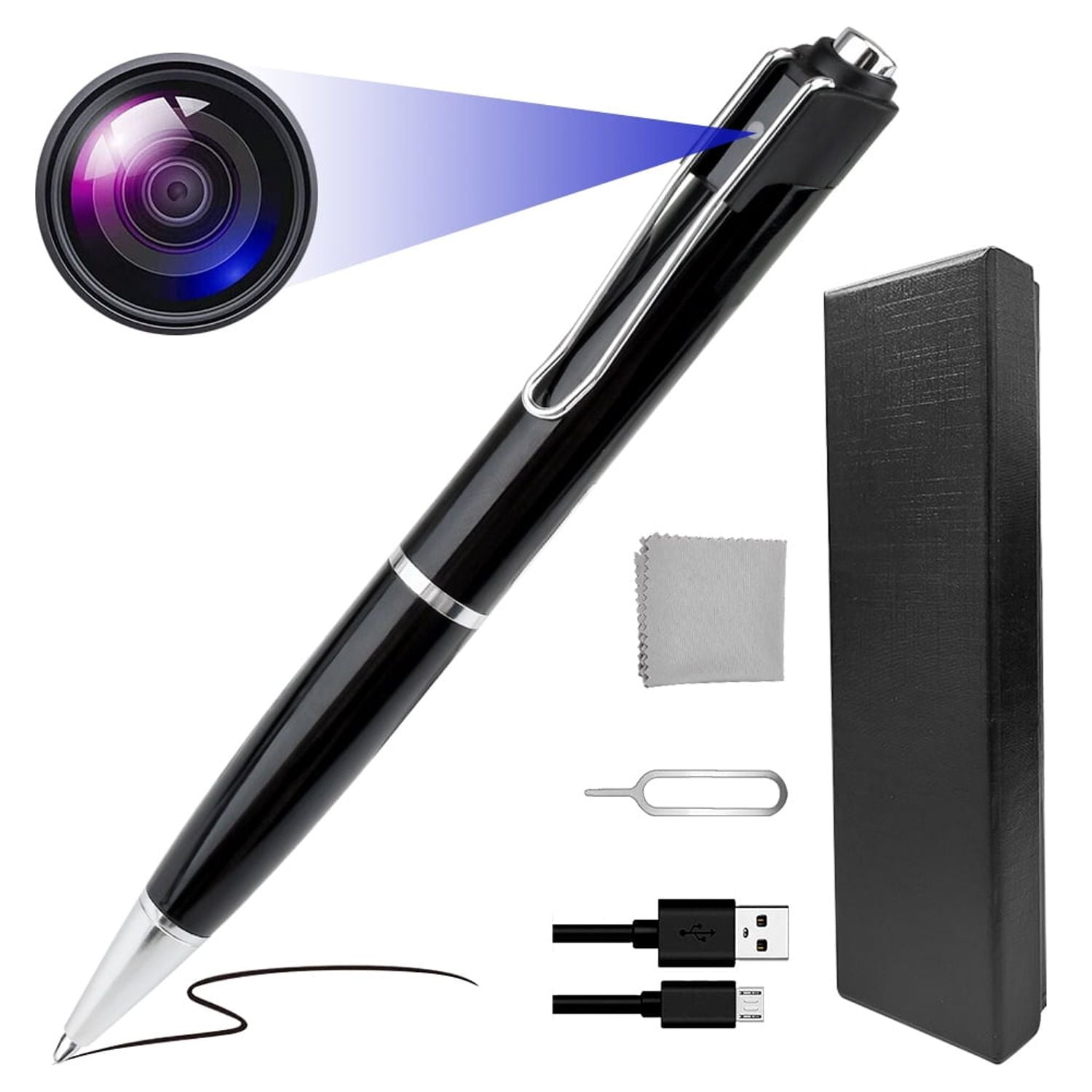 W9 1080p Hd Mini Camera Pen Portable DVR Professional Digital Voice Video Recorder Pen for Conference Meetings