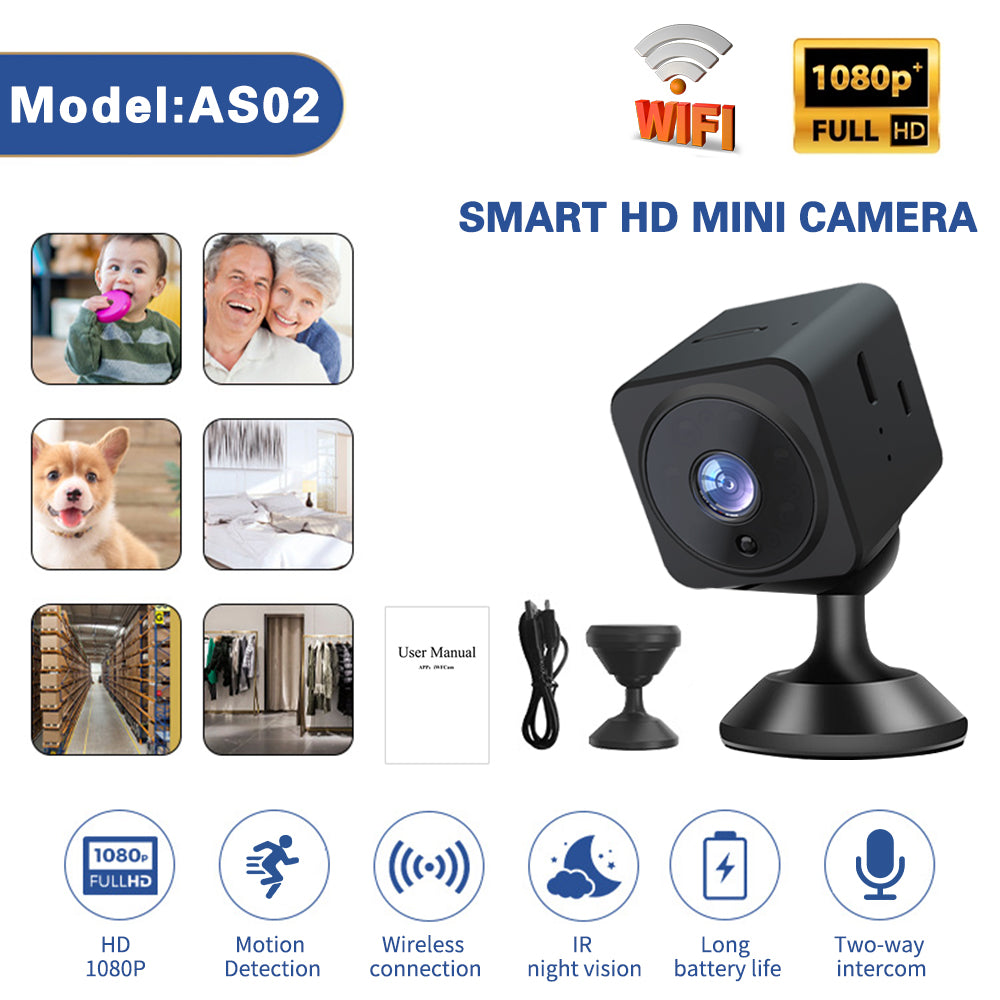 AS02 Mini Camera WiFi Wireless Full HD 1080p Night Version Small Camera Spy