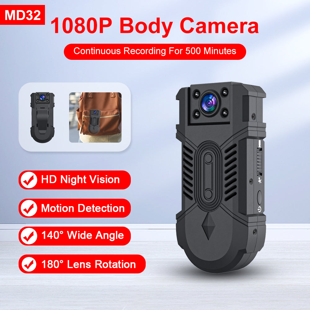 MD32 Mini Camera With Bike Back Clip Body Worn Action Sport Camera