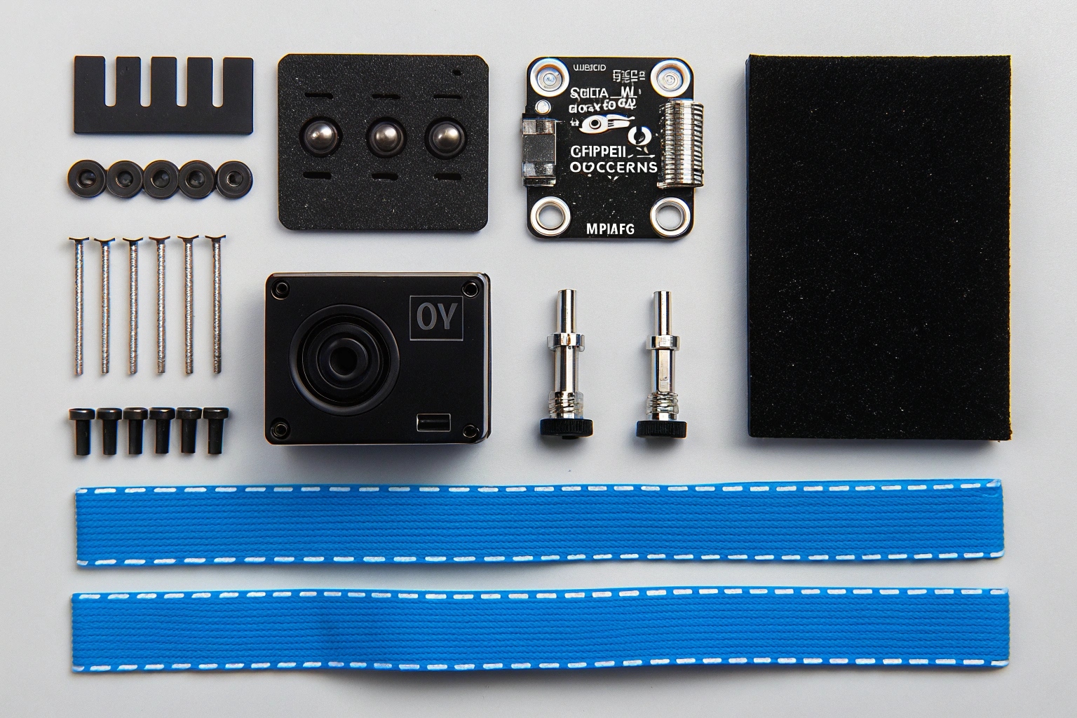 A DIY camera module with a button lens cover next to a shirt