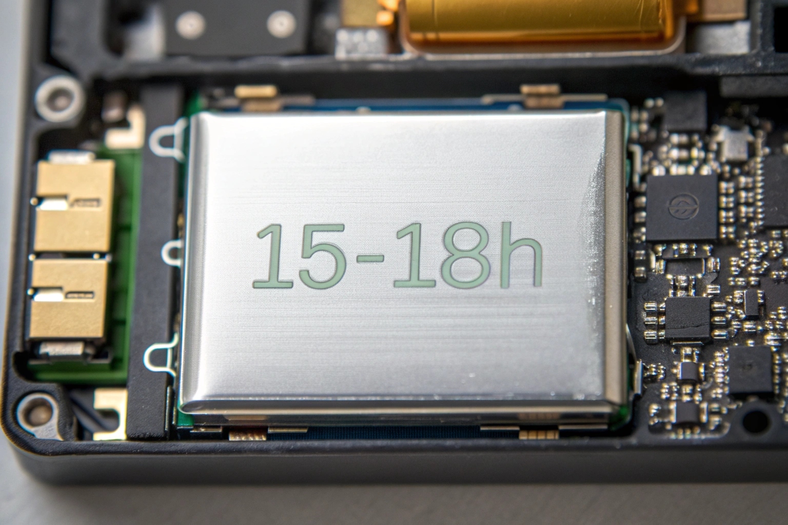 Internal view of a polymer lithium battery