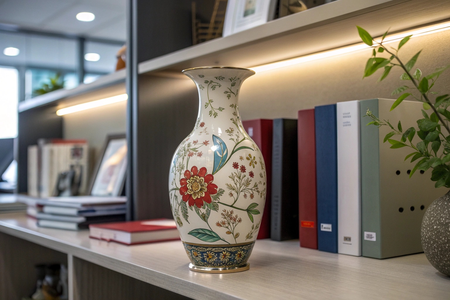 A beautiful ceramic vase that contains a hidden camera lens