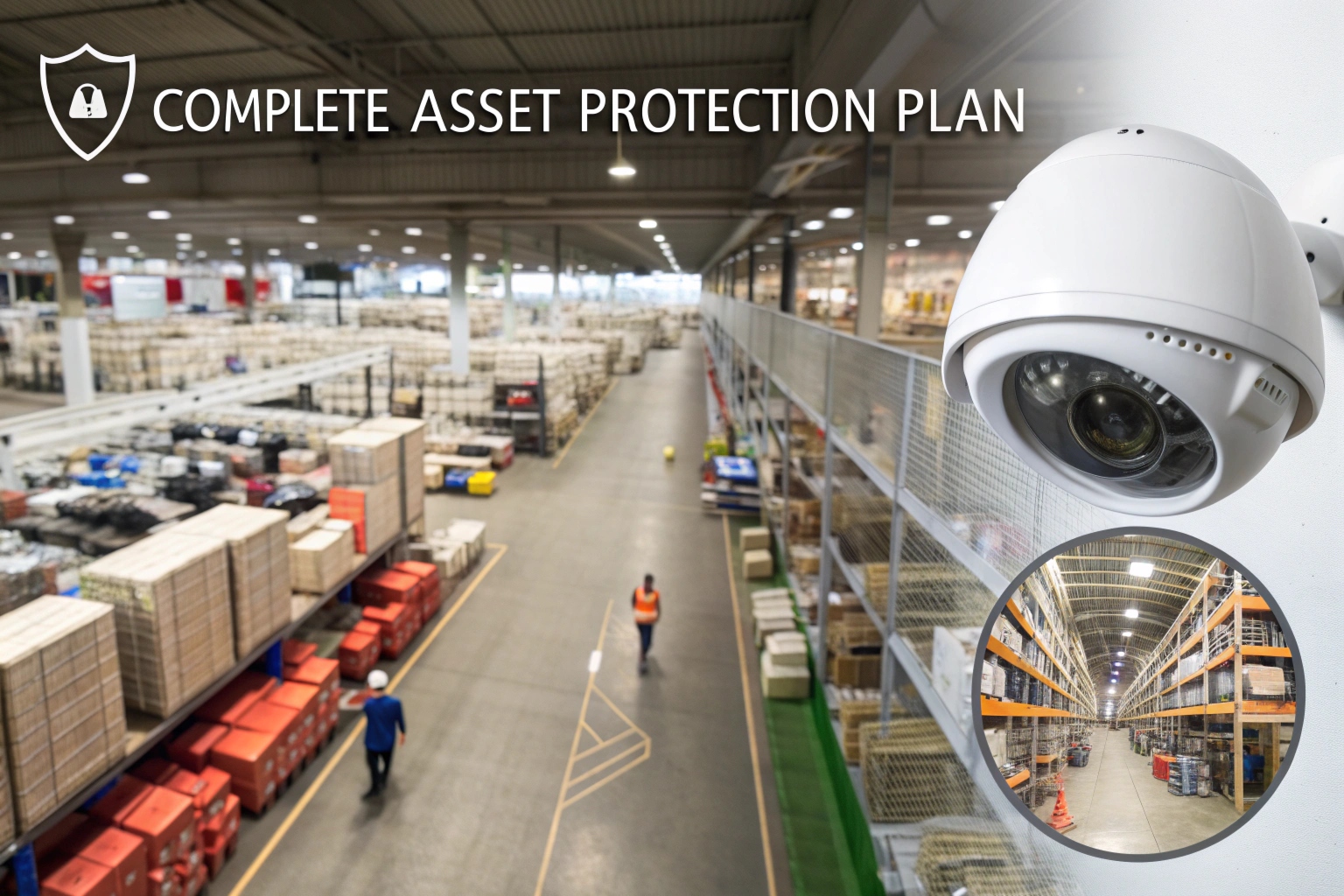 A split-screen image showing a visible security camera on one side and a hidden camera in a clock on the other