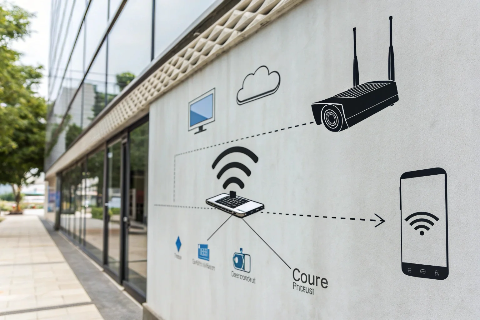 An infographic showing a wireless camera sending a signal to a local recorder versus a Wi-Fi camera sending a signal through a router to the cloud and a smartphone
