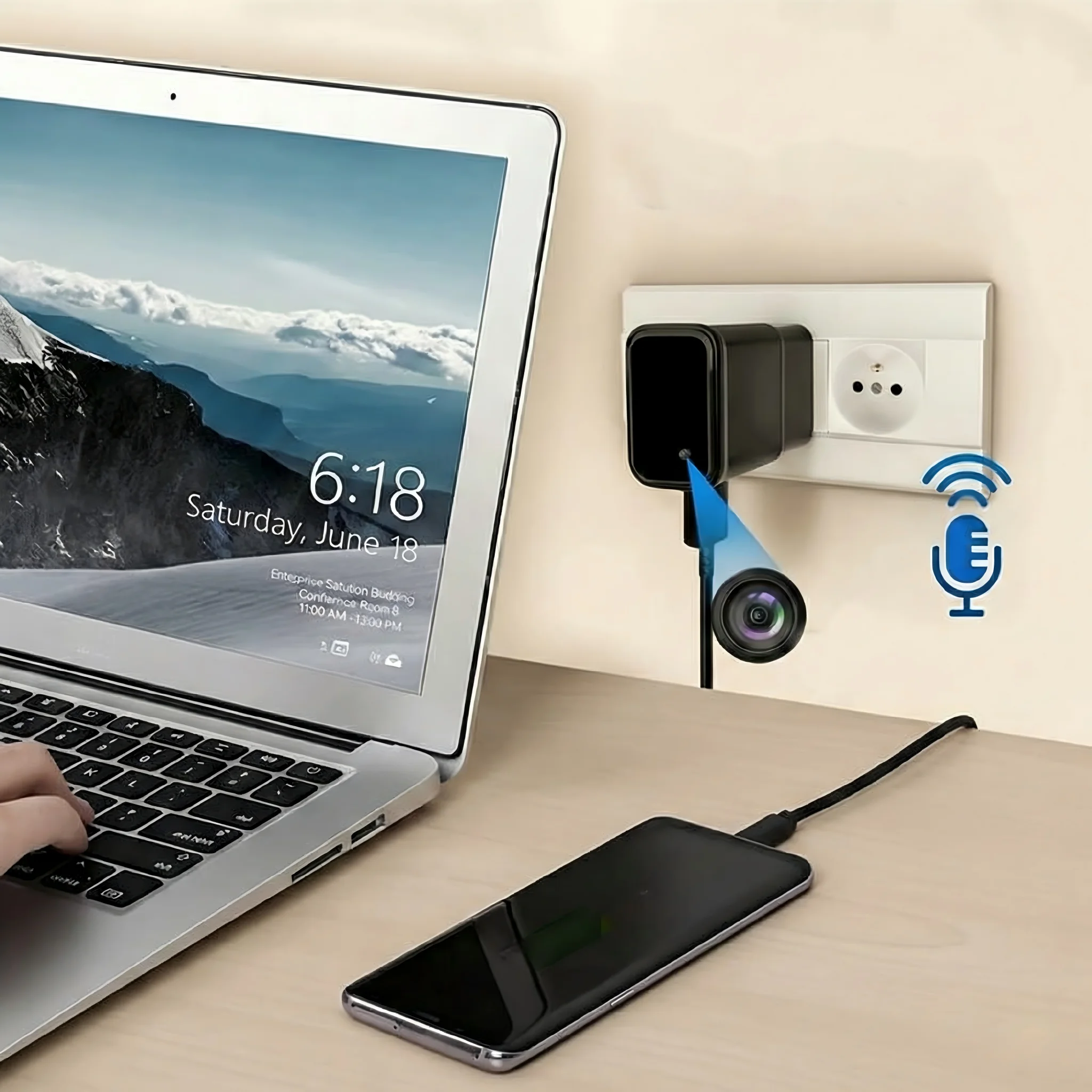 Hidden Camera Charger | Full HD 1080P USB Spy Camera with WiFi (Model: S2)
