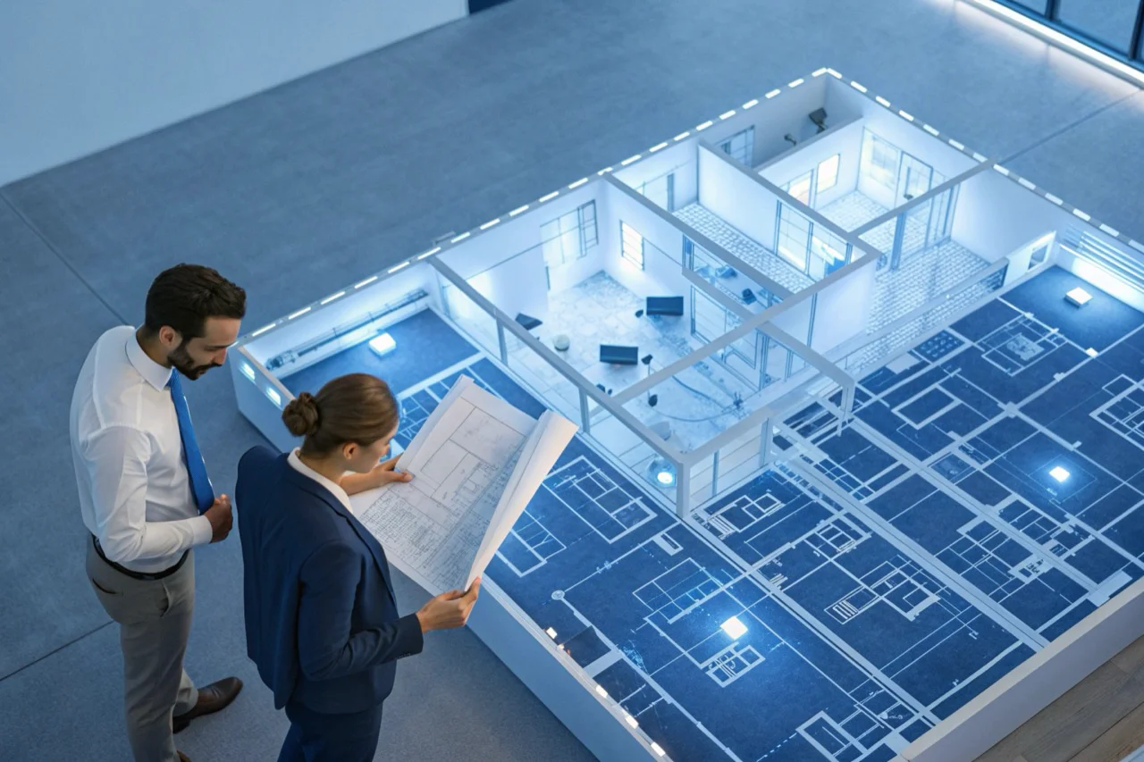 Security camera installation blueprint highlighting restricted zones