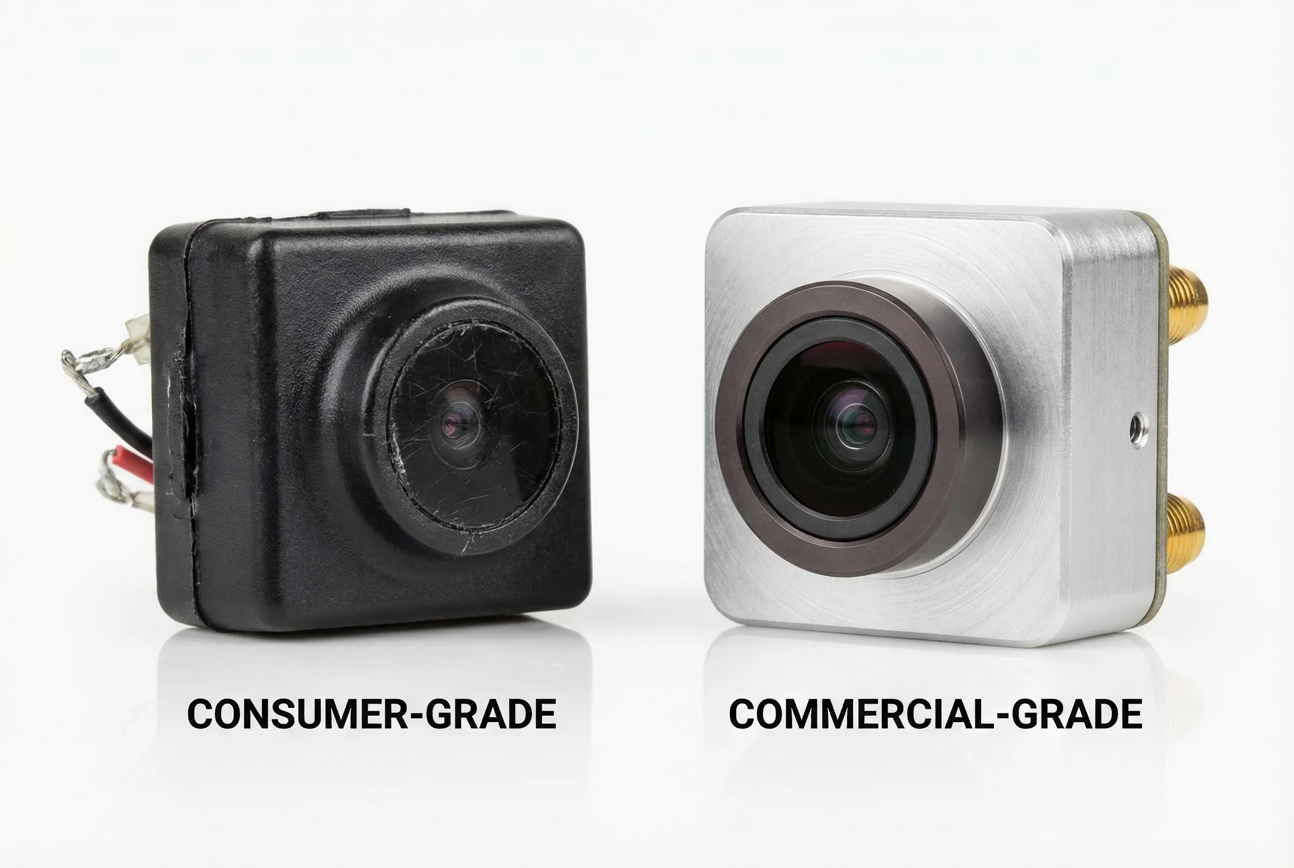 Close up of a commercial grade hidden camera module