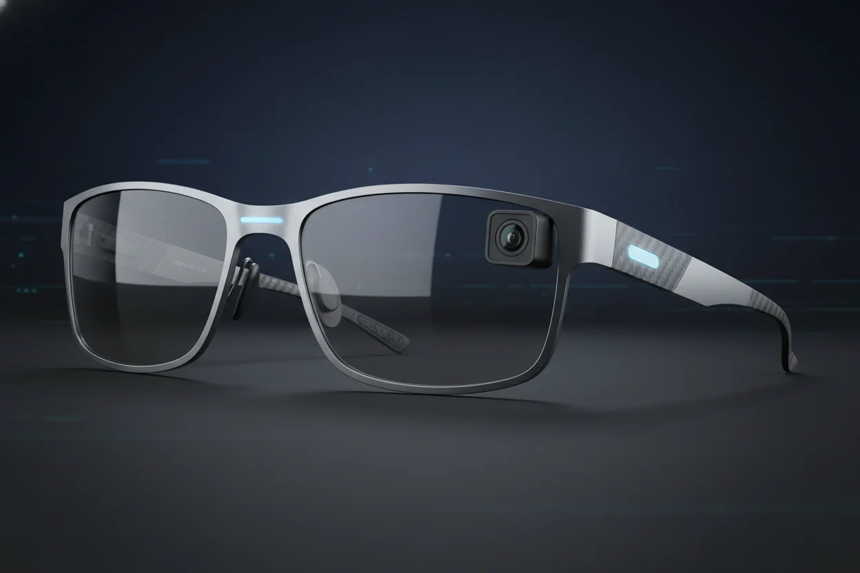 Smart Surveillance Glasses Smart surveillance glasses with discrete video capabilities