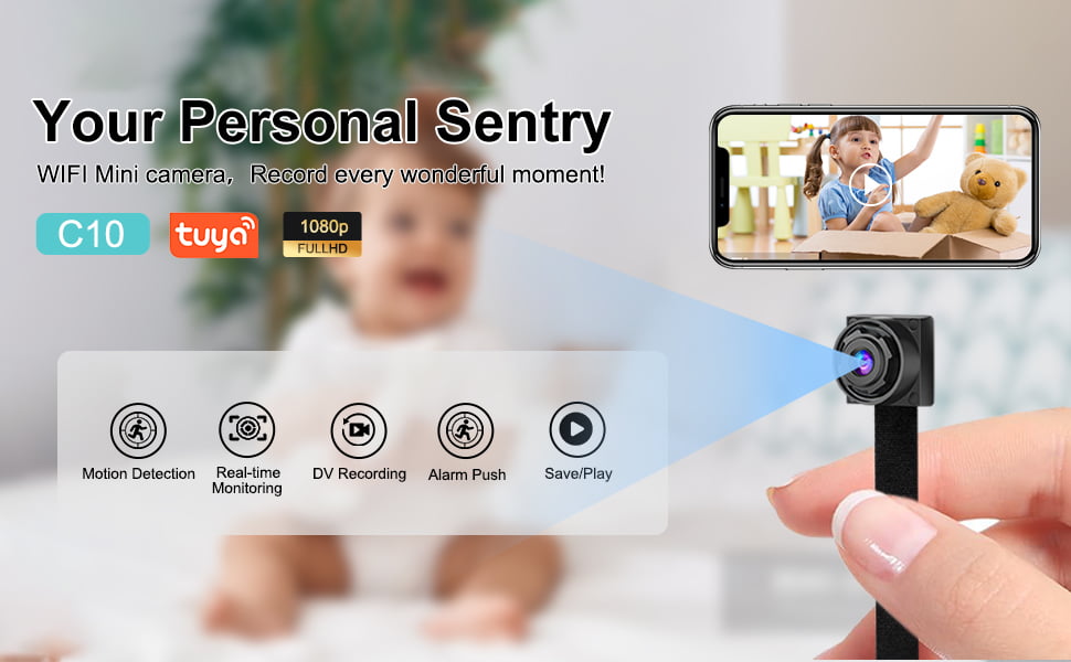 Kit de cámara espía oculta QZT DIY utilizado en una construcción personalizada de cámara WiFi Tuya para interiores