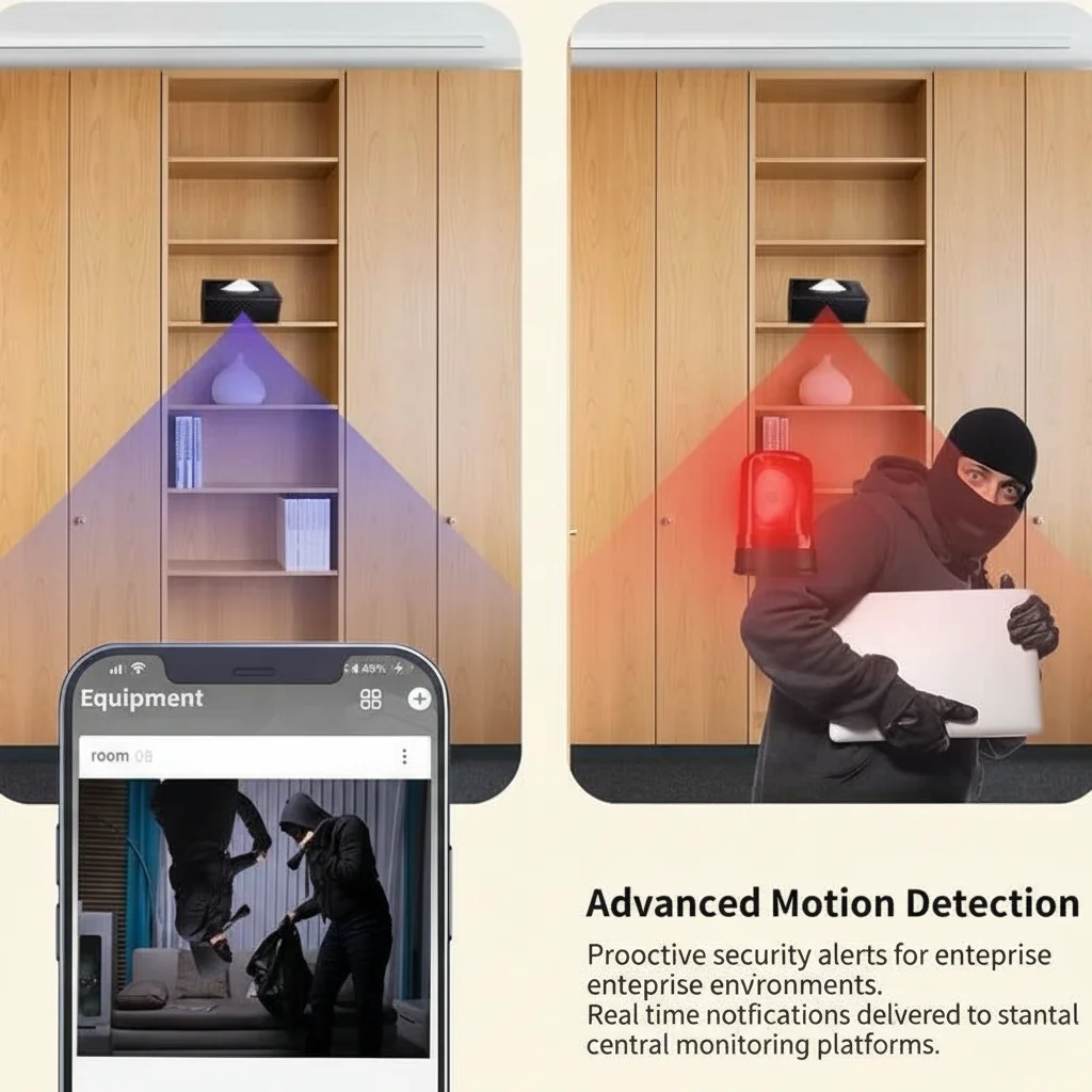 Advanced motion detection security alert notification on smartphone