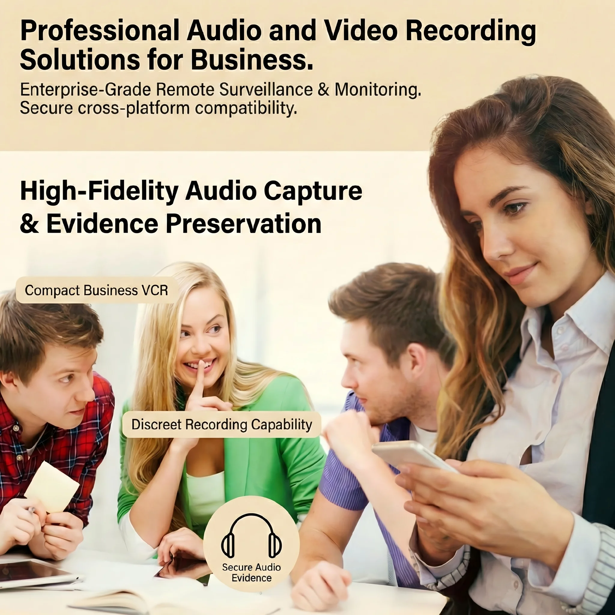 Business audio video recording pen evidence preservation