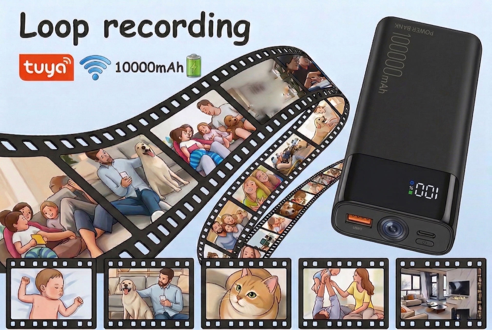 H20 Tuya 10000mAh Loop Recording Camera