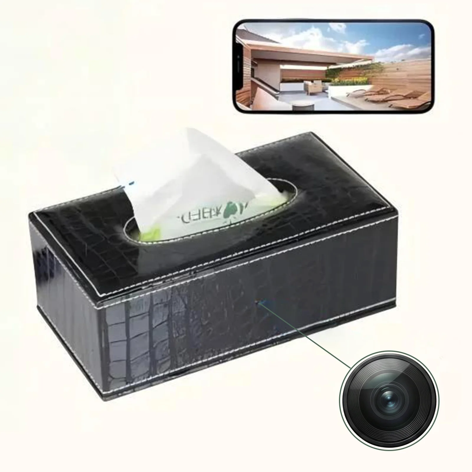 WiFi hidden camera tissue box 4K Tuya EU model for remote view surveillance