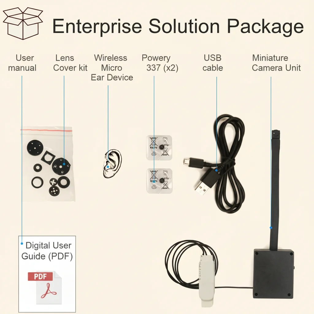 Covert 4K WiFi Exam Camera Kit with Two-Way Audio Earpiece (Model: A1W)