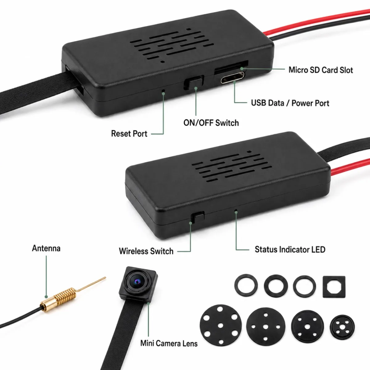 Kit de Cámara Espía Oculta DIY con Módulo WiFi Tuya (Modelo: C10-Tuya)