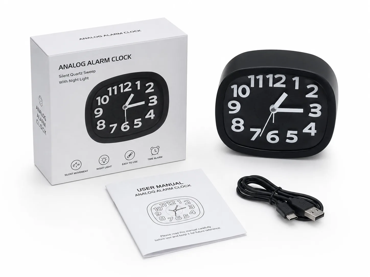 C6 WiFi alarm clock hidden camera package and accessories