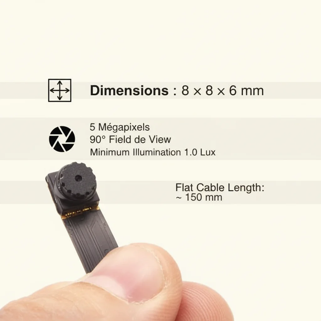 1080P DIY Spy Camera Module with 12-Hour Battery & Remote Control (Model: S80)