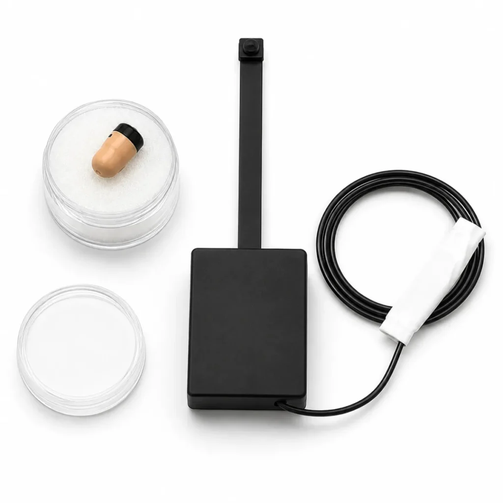 Kit caméra d'examen WiFi 4K discret avec oreillette audio bidirectionnelle