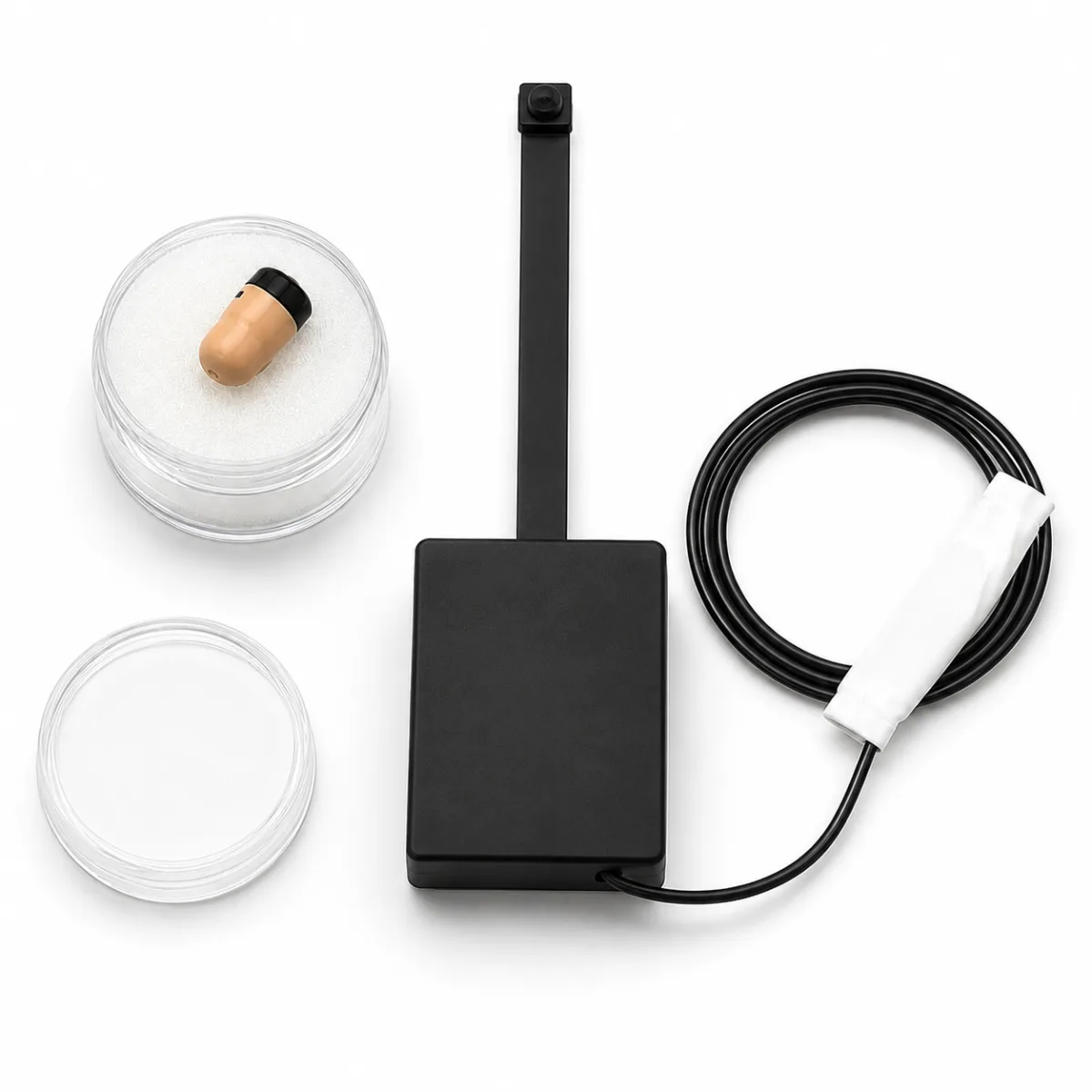 Immagine quadrata della scena del kit fotocamera per esami covert per galleria