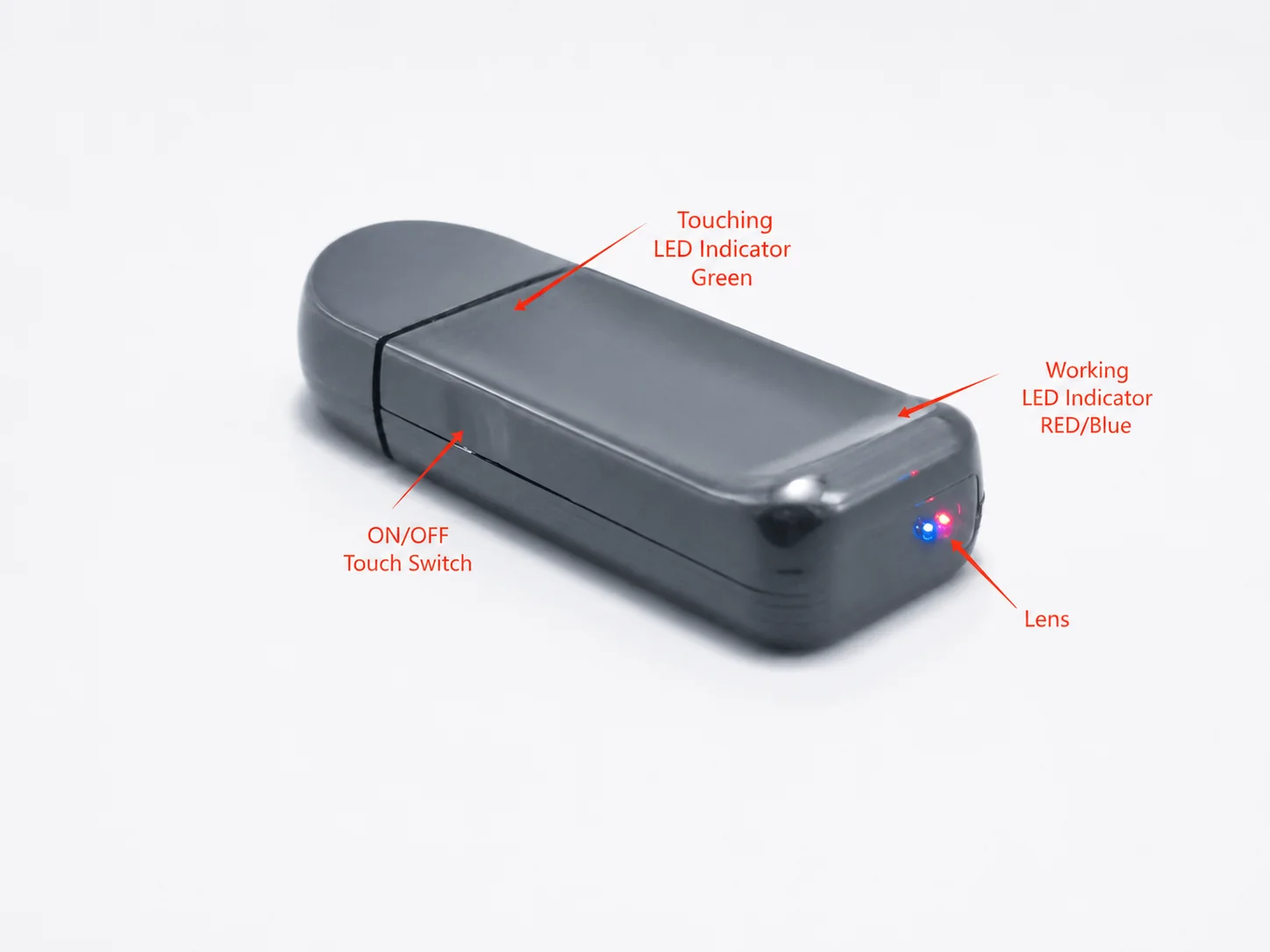Layout dell'obiettivo con interruttore touch e indicatore LED della telecamera pen drive USB QZT F5