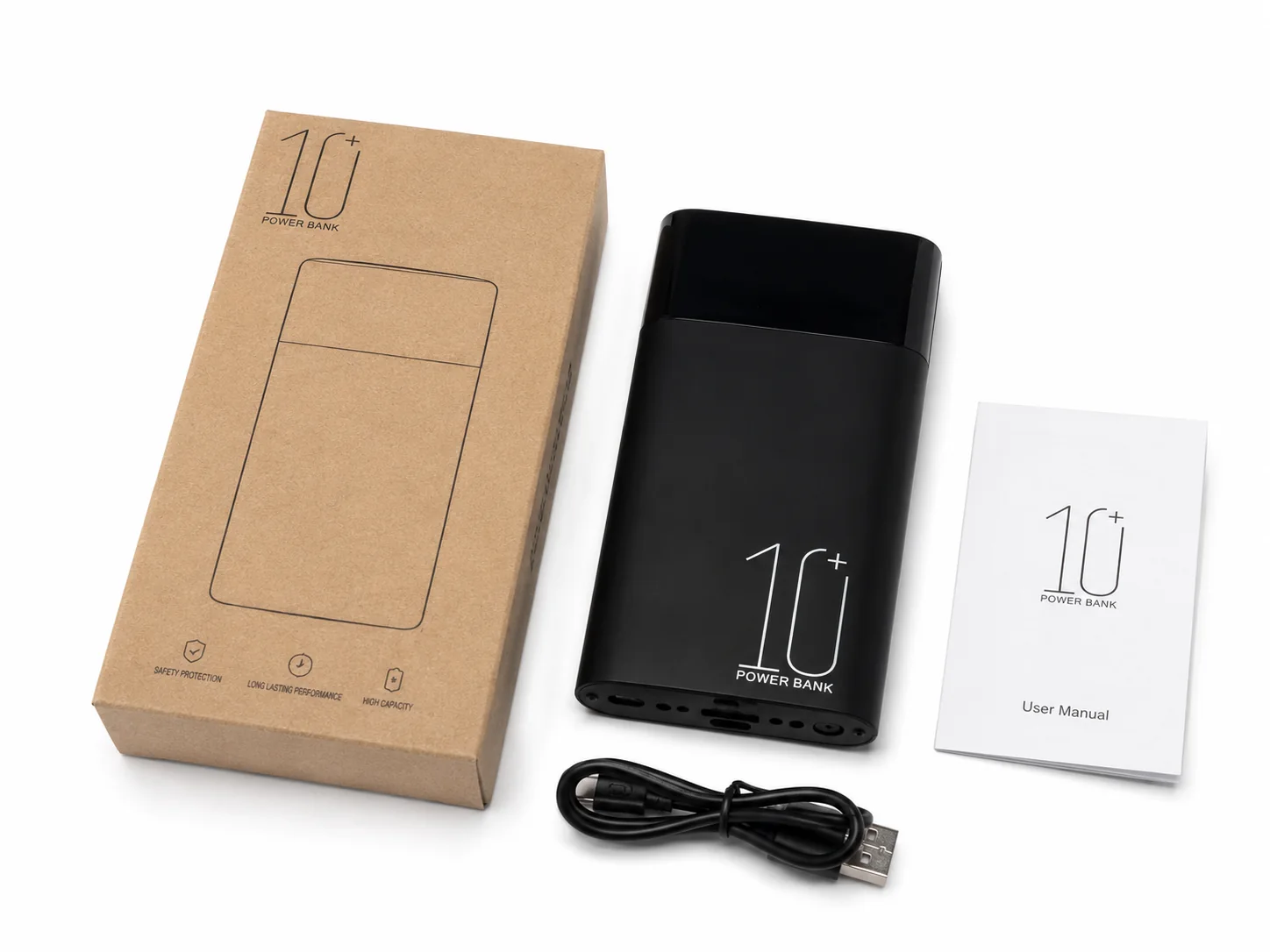 Pacchetto fotocamera nascosta power bank QZT H20 con manuale e cavo micro USB