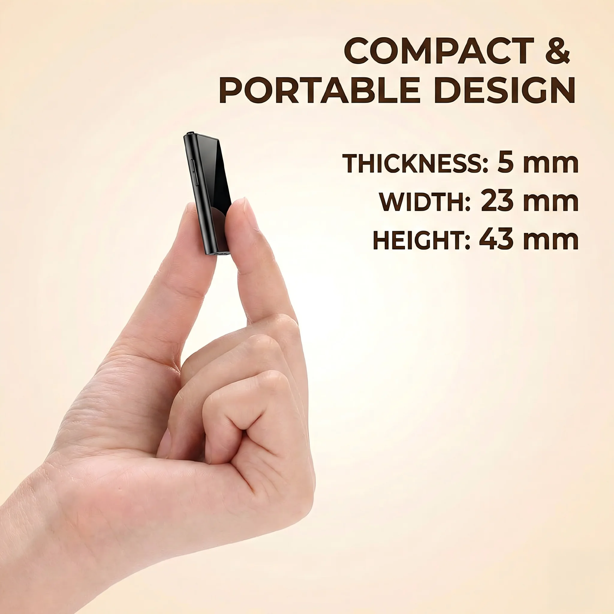 Q1 miniature voice activated recording device handheld size