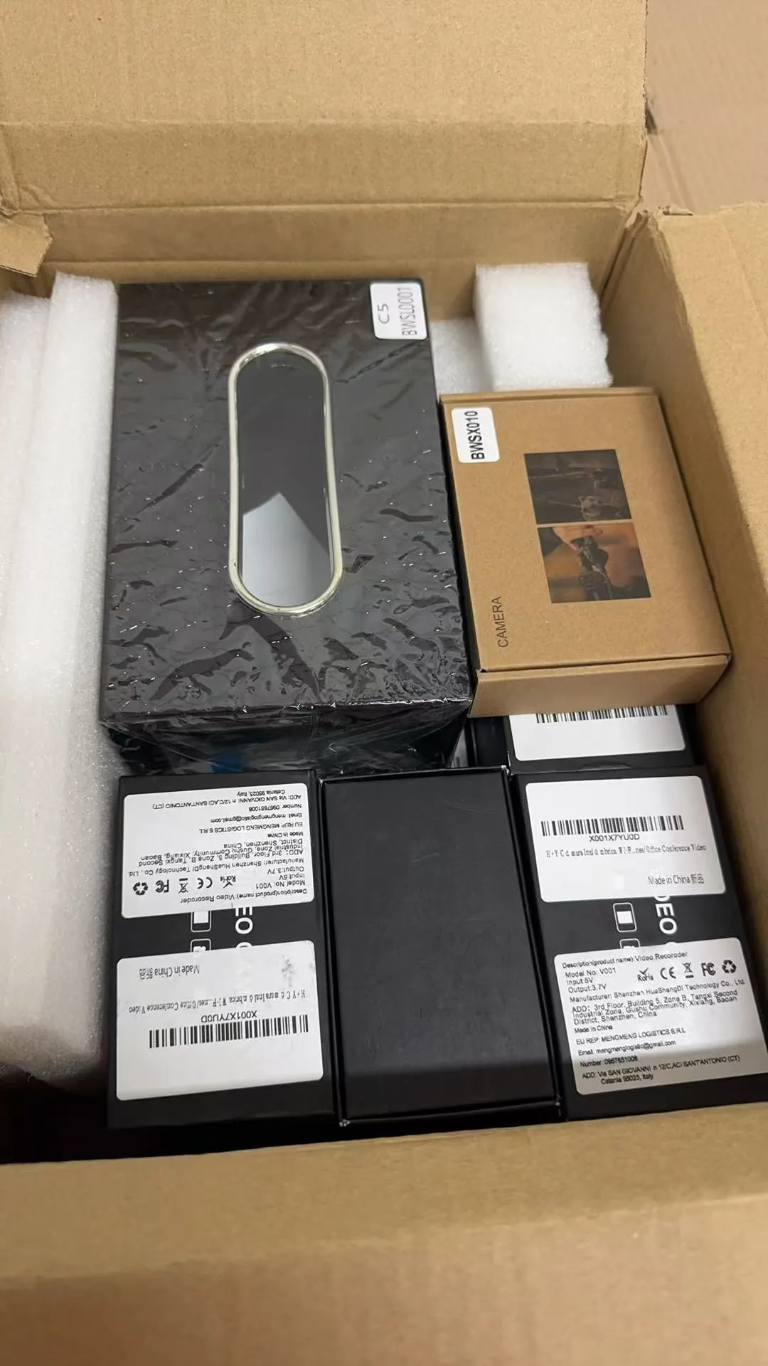 QZT spy camera mixed shipment carton