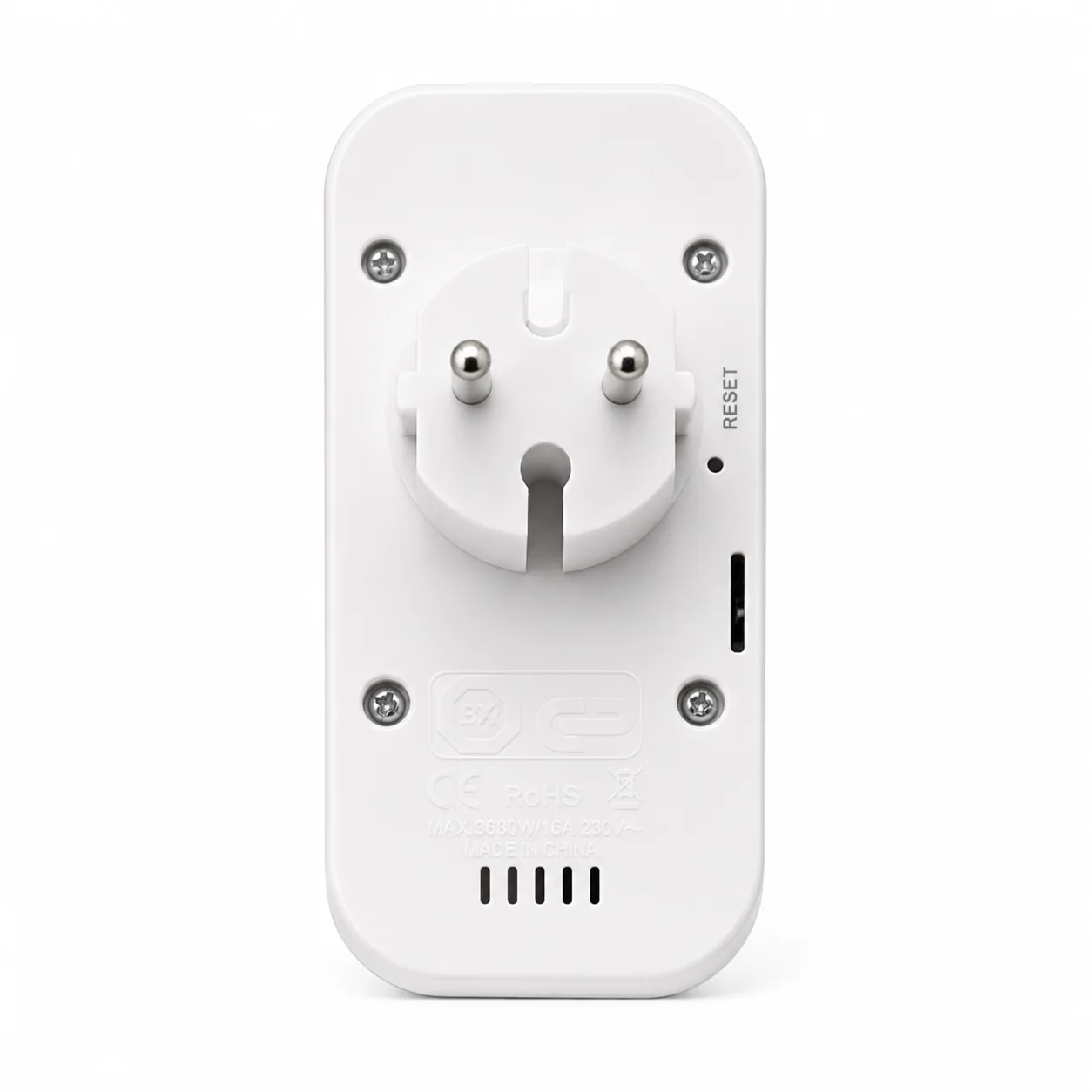 Vista posteriore della telecamera nascosta QZT S3 WiFi presa EU con slot per scheda SD
