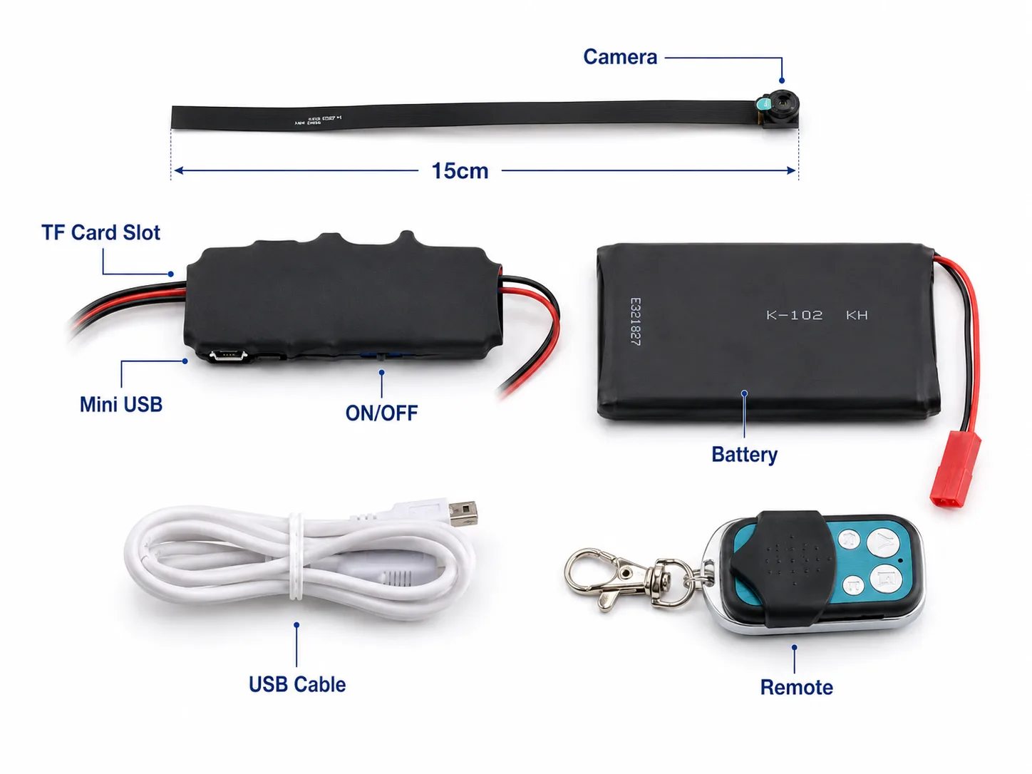 S80 DIY camera module package with battery remote and accessories