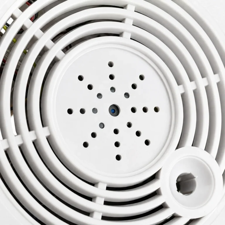 Vista frontal de la cámara oculta en detector de humo WiFi QZT SC02