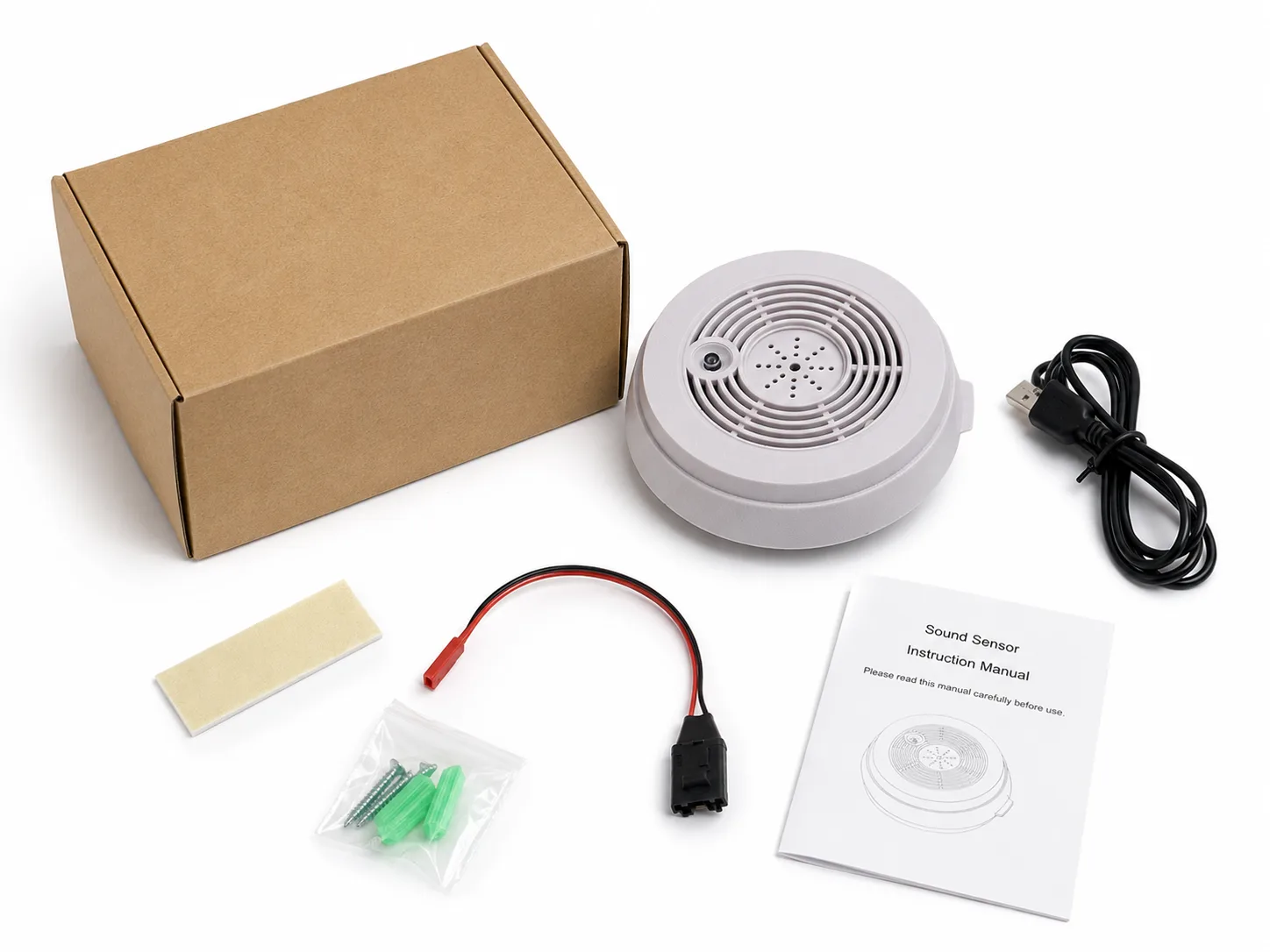 SC02 WiFi smoke detector hidden camera package and accessories