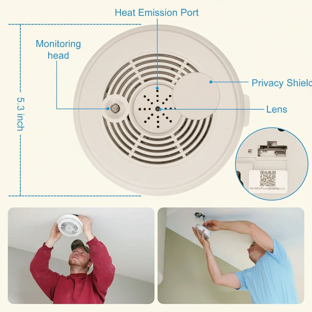 Smoke detector camera installation