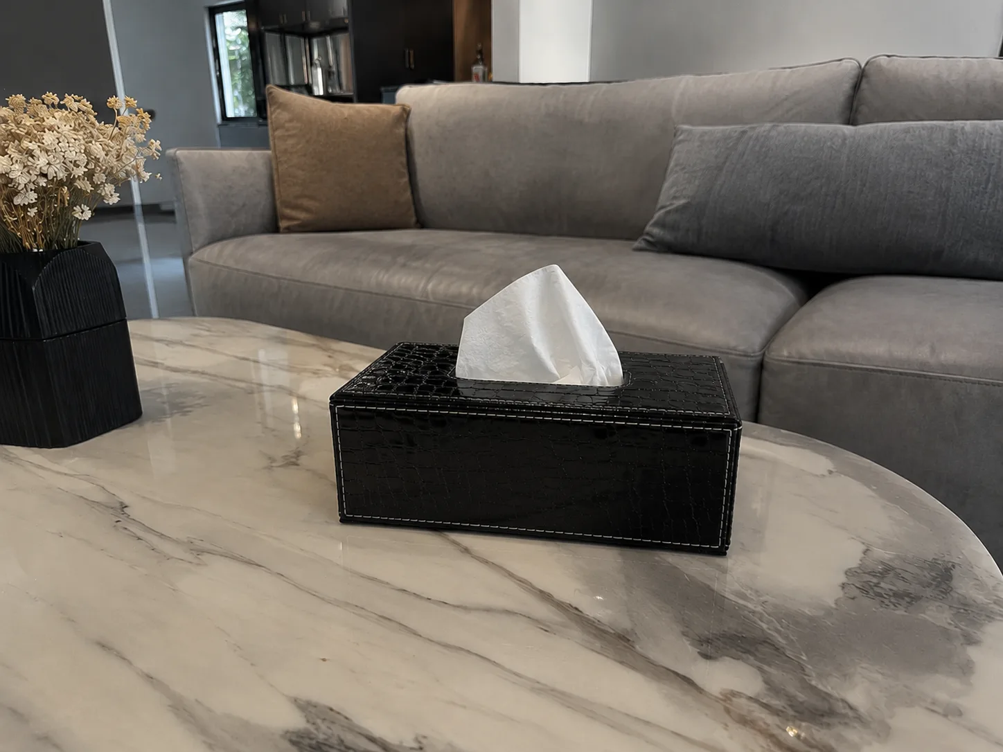 Tuya WiFi tissue box hidden camera placed on an indoor table