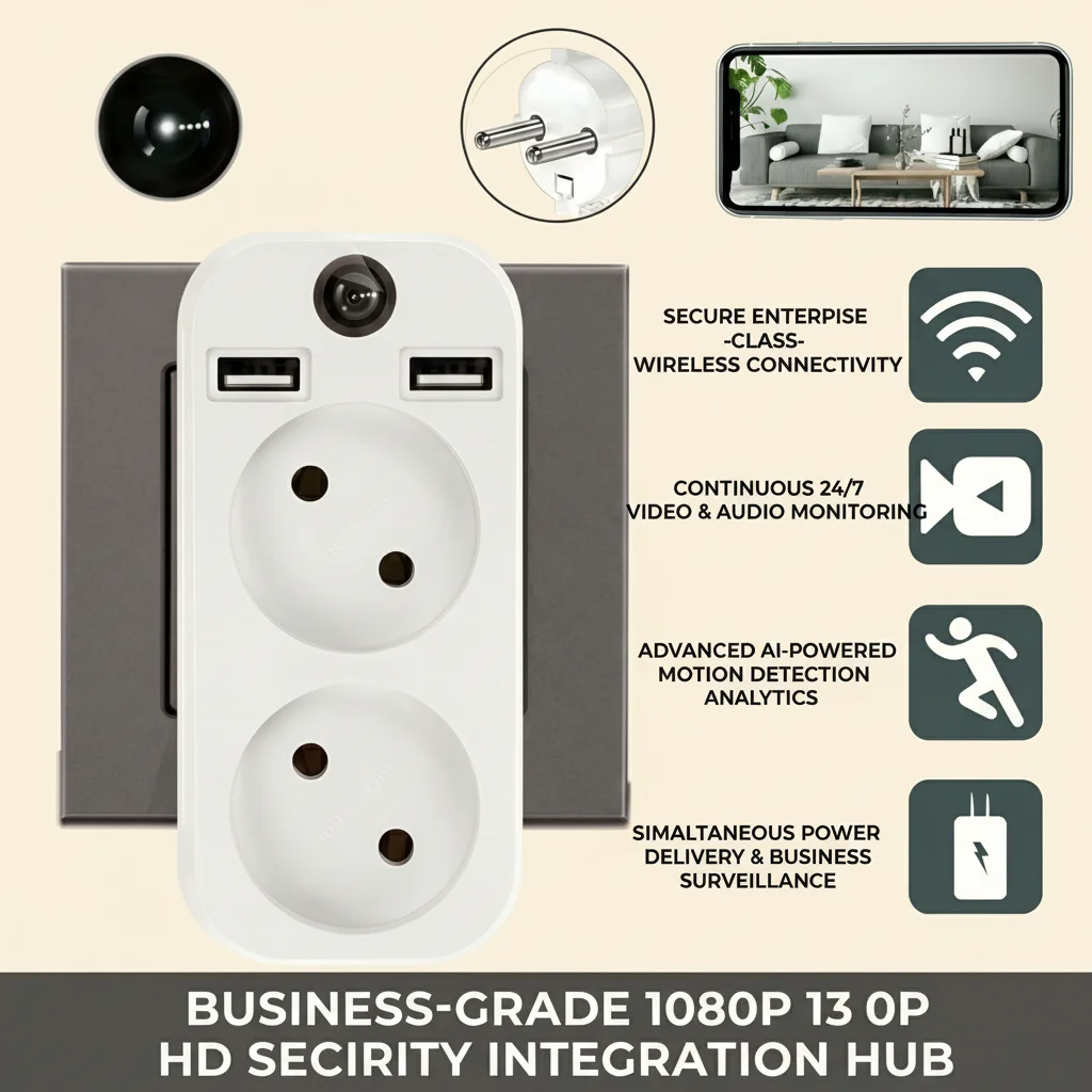 Discreet EU Plug Socket & Charger WiFi Spy Camera | 4K Live View, 1080P Recording (Model: S3)