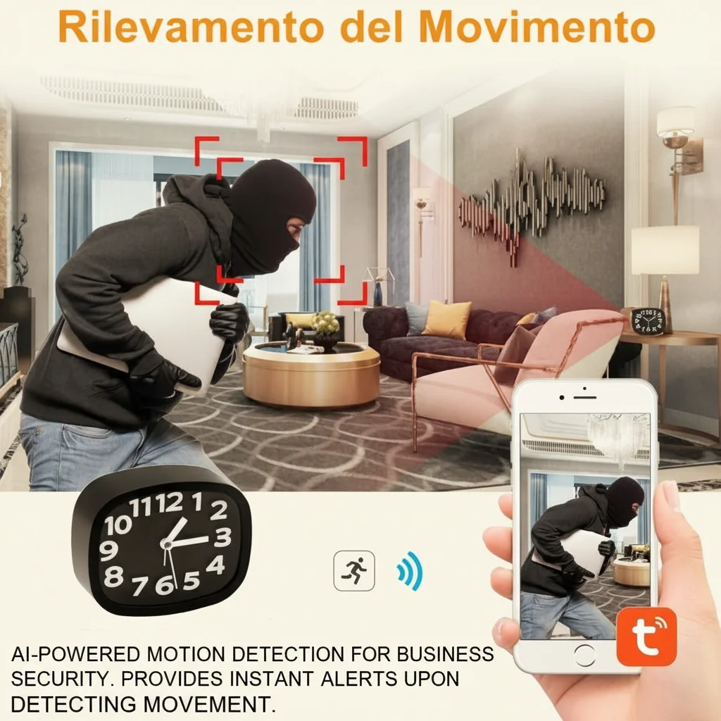 Hidden Spy Camera Alarm Clock with 1080P WiFi & Night Vision (Model: C6)