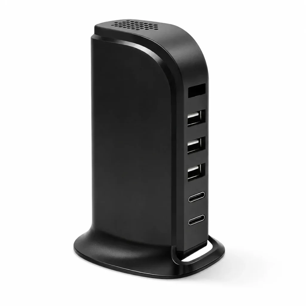 Caricabatterie USB WiFi a 5 Porte con Fotocamera per Monitoraggio della Stanza